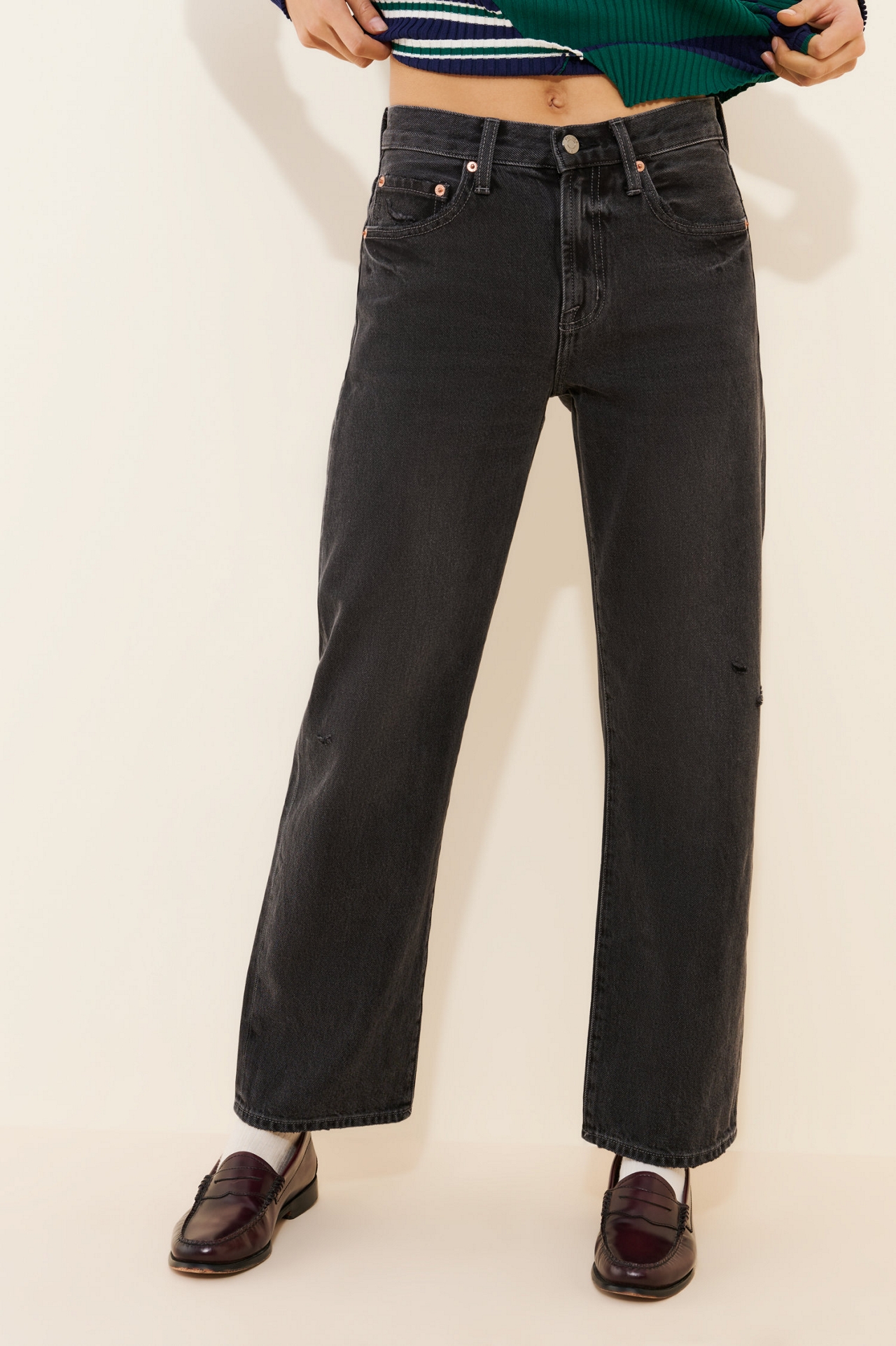 Pistola Lexi Bowed Wide Leg Jeans