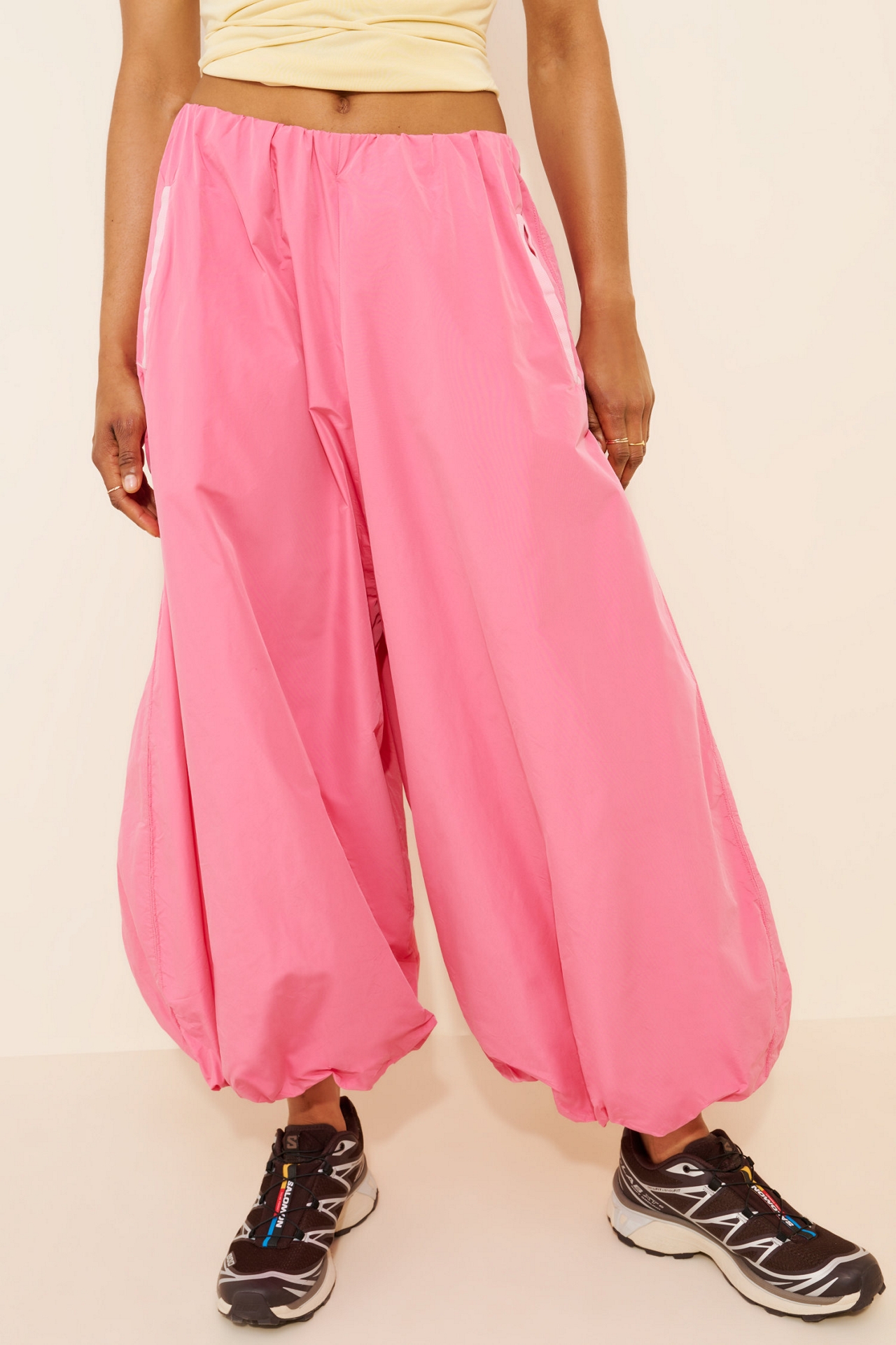 Maeve Bubble-Leg High-Rise Chino Pants