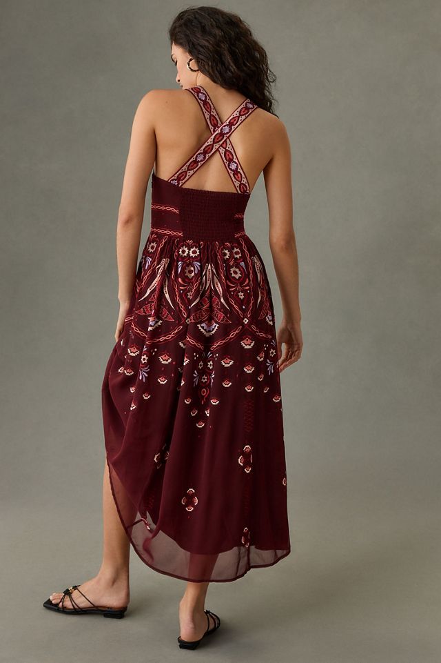 V-Neck Deco Midi Dress #1