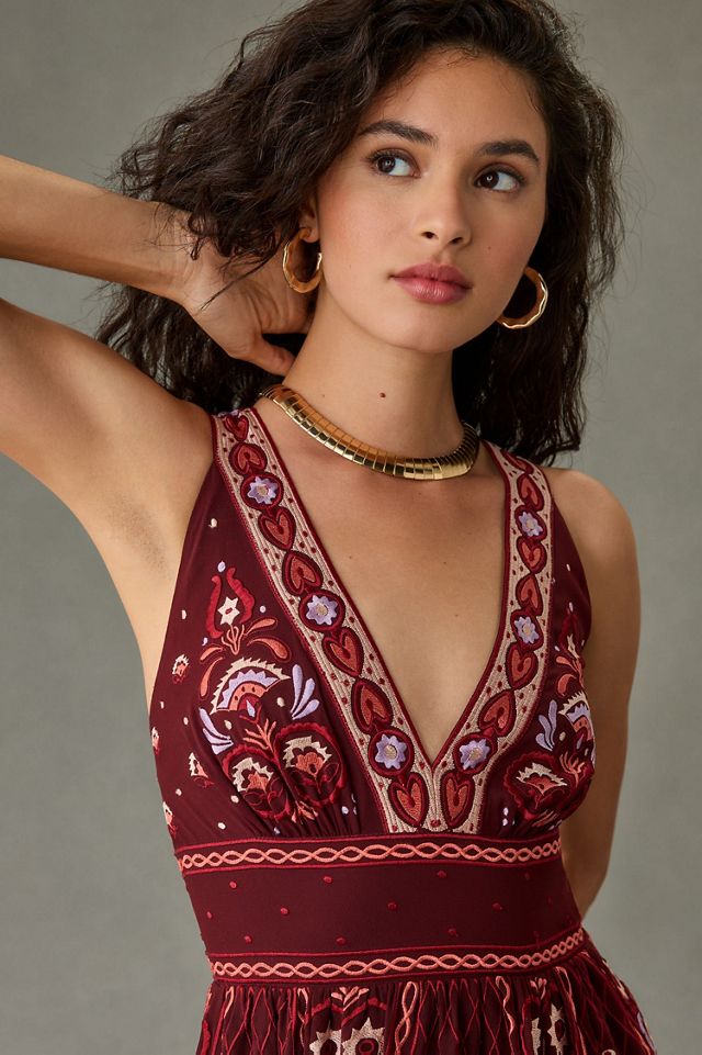 V-Neck Deco Midi Dress #2