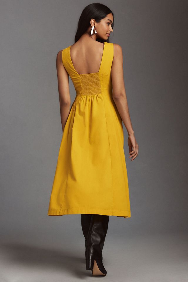 Sleeveless V-Neck Corset Midi Dress #3