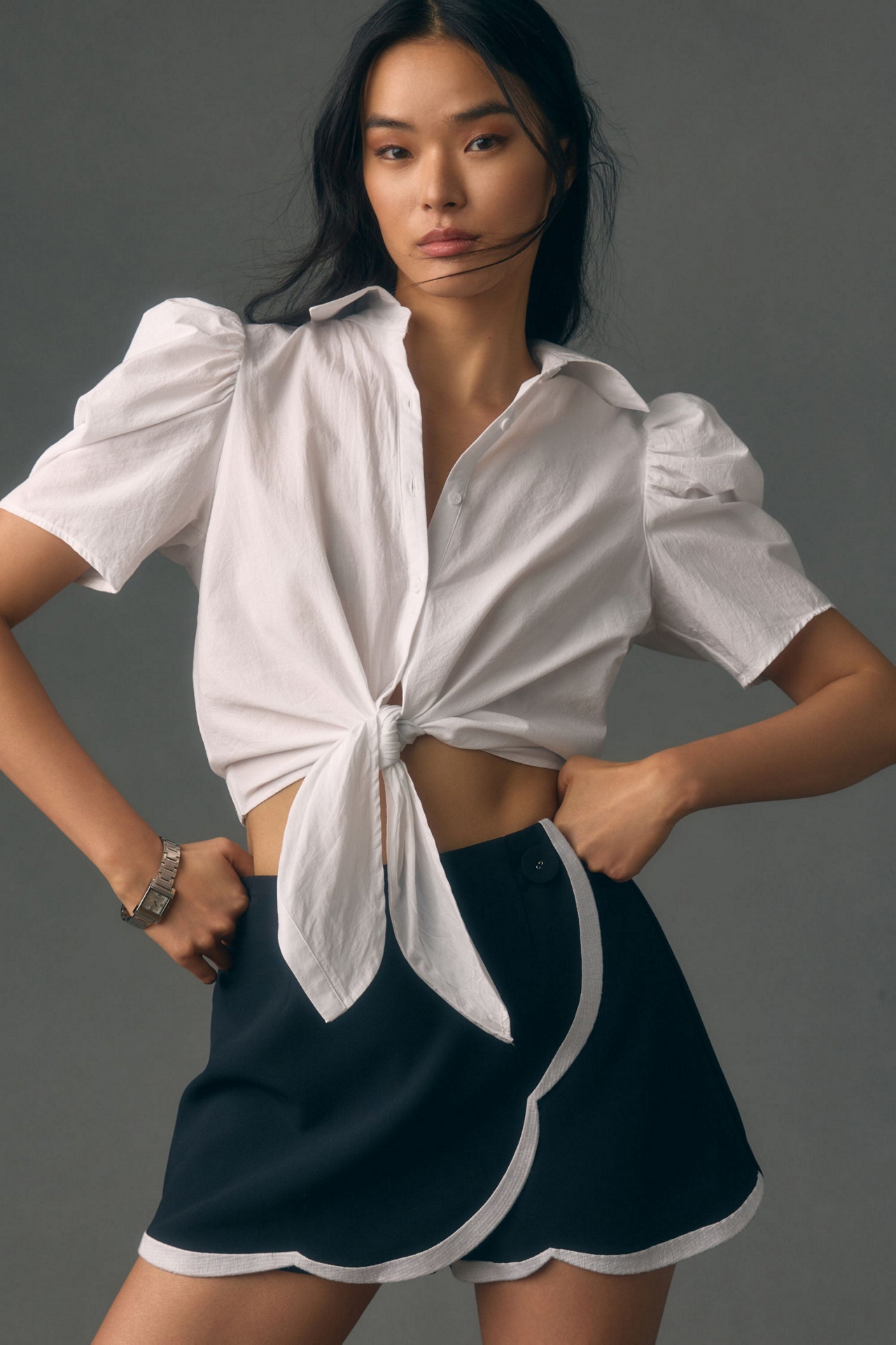 Maeve Scallop Trim Skort