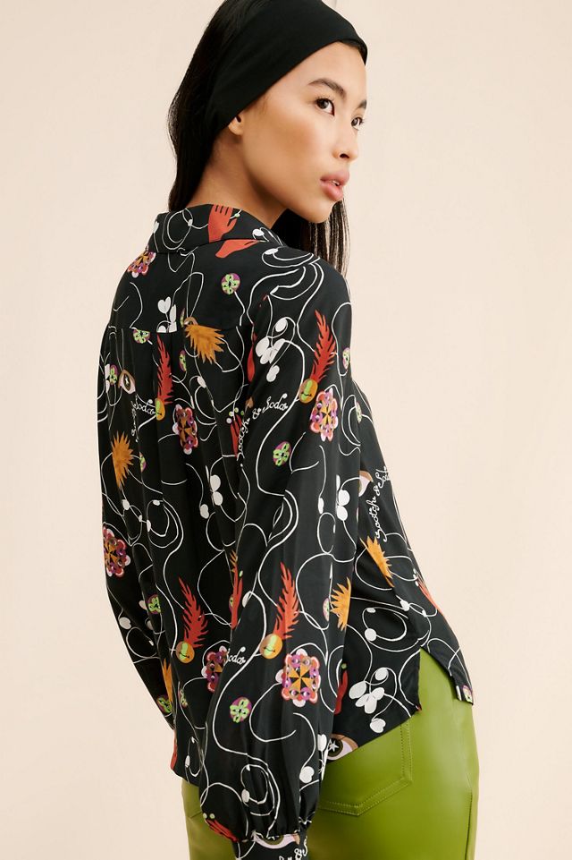 Scotch & Soda Printed Balloon Sleeve Button Front Shirt #4