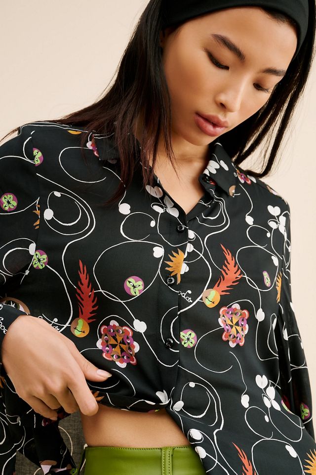 Scotch & Soda Printed Balloon Sleeve Button Front Shirt #1