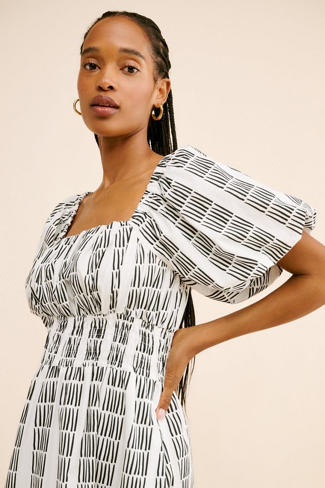 Aemi + Co Ruffled Smocked Square Neck Balloon Sleeve Dress main image 1