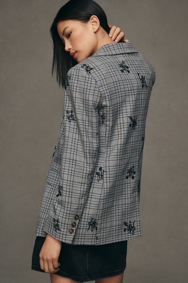 Dolan Left Coast Plaid Embroidered Blazer #2