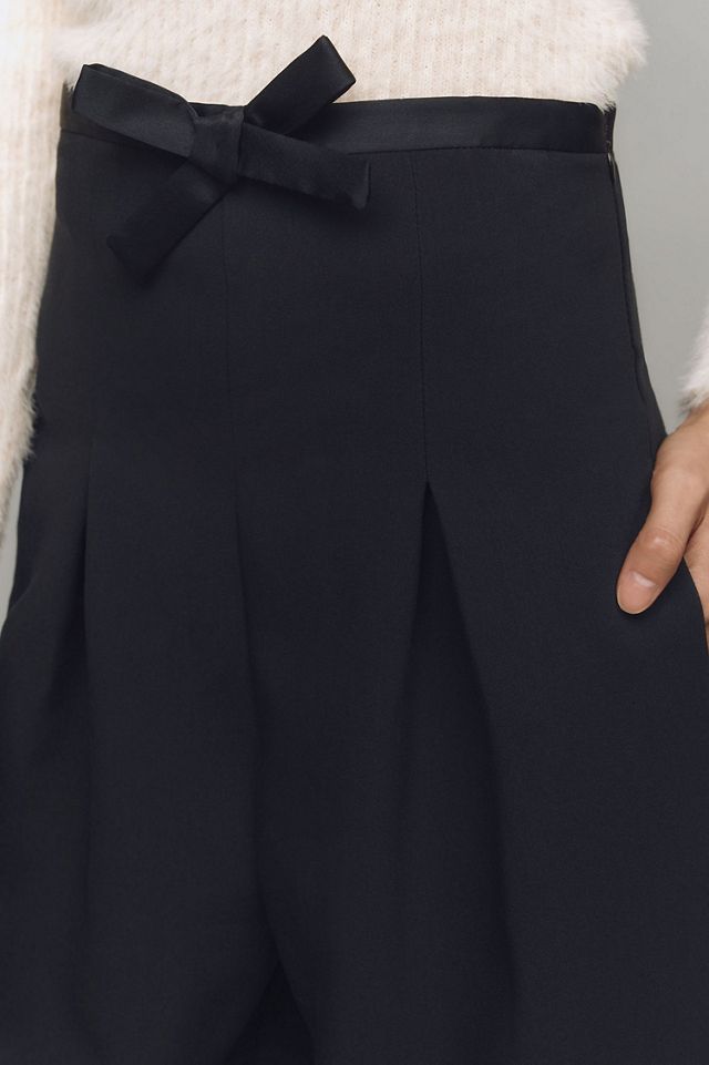 Corset Bow Pleated Wide-Leg Pants #3