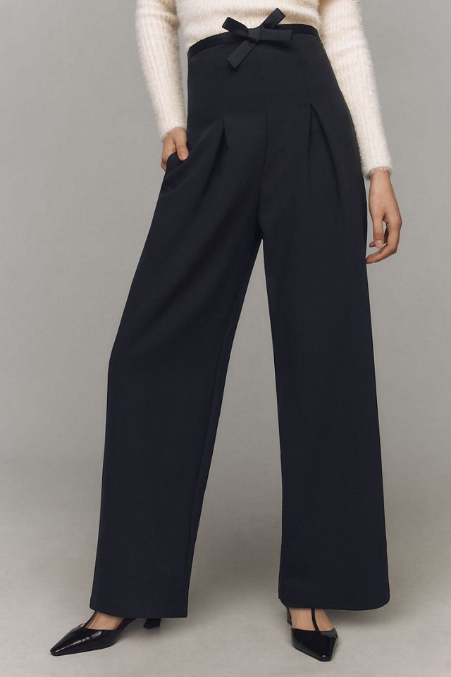 Corset Bow Pleated Wide-Leg Pants #4