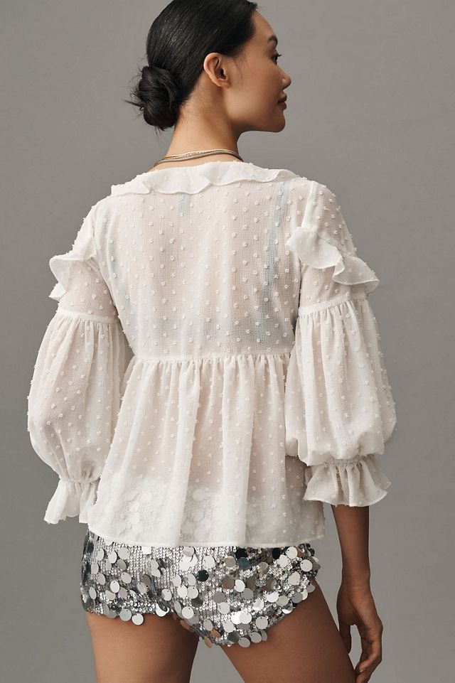 Ruffled Sheer Boho Blouse #2