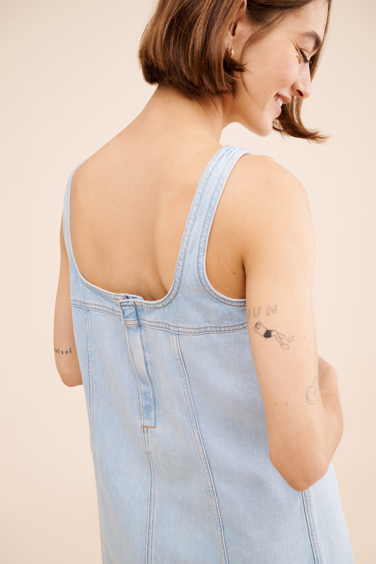 Madewell Sleeveless Denim Shift Mini Dress