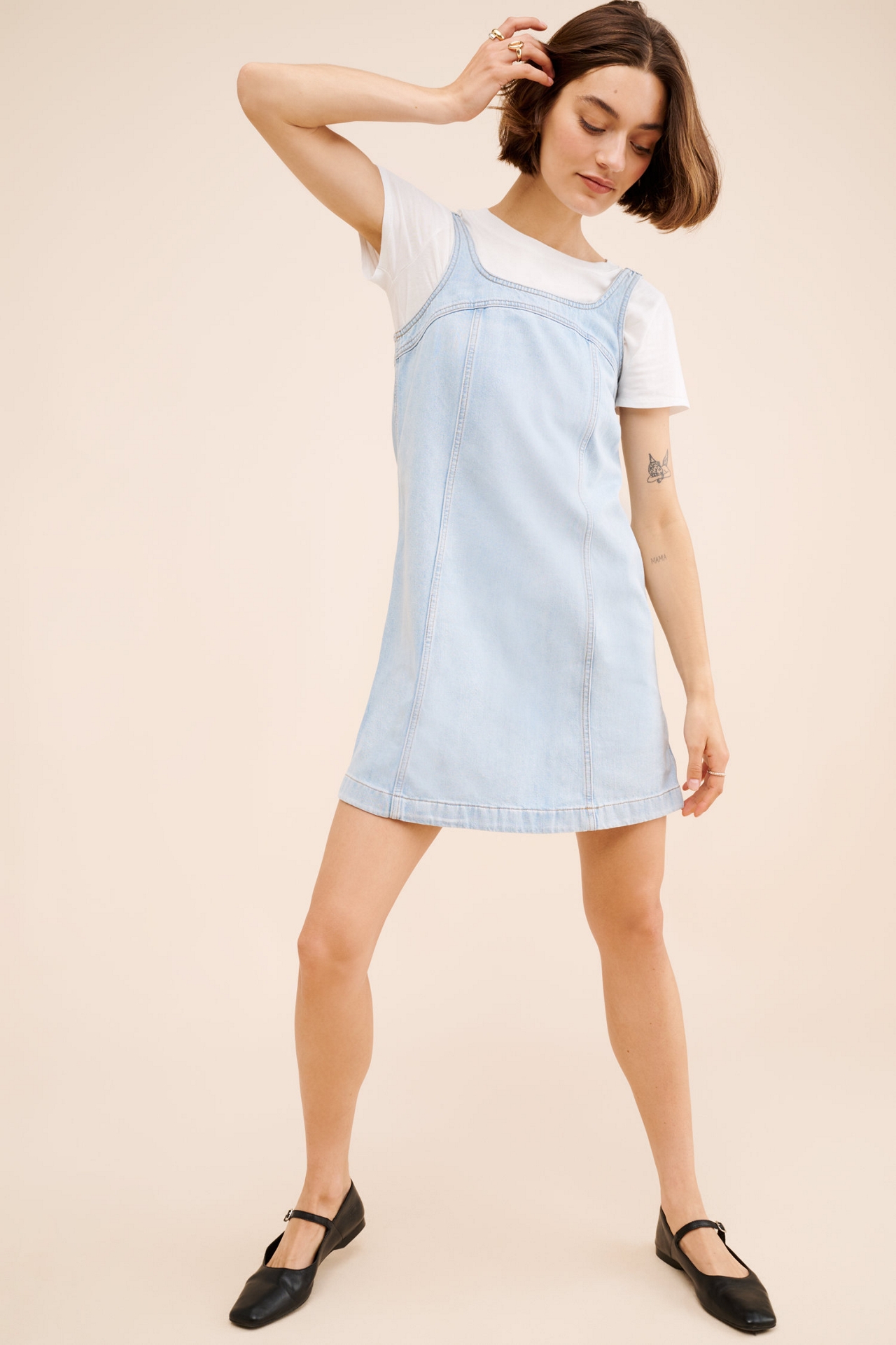 Madewell Sleeveless Denim Shift Mini Dress