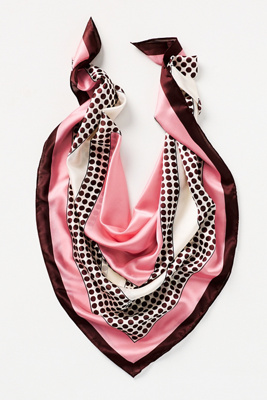 Anthropologie Large Satin Polka Dot Scarf In Multi
