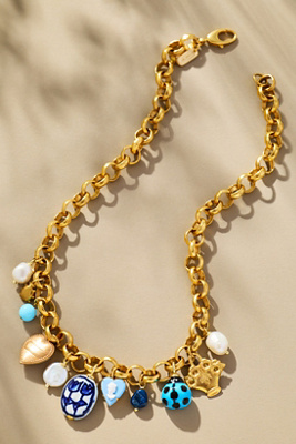 Logan Tay Azure Vintage Charm Necklace In Gold