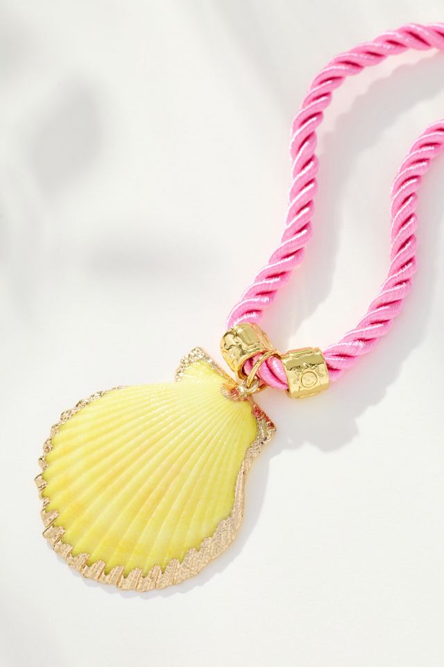 Logan Tay Pink Rope Shell Necklace #1