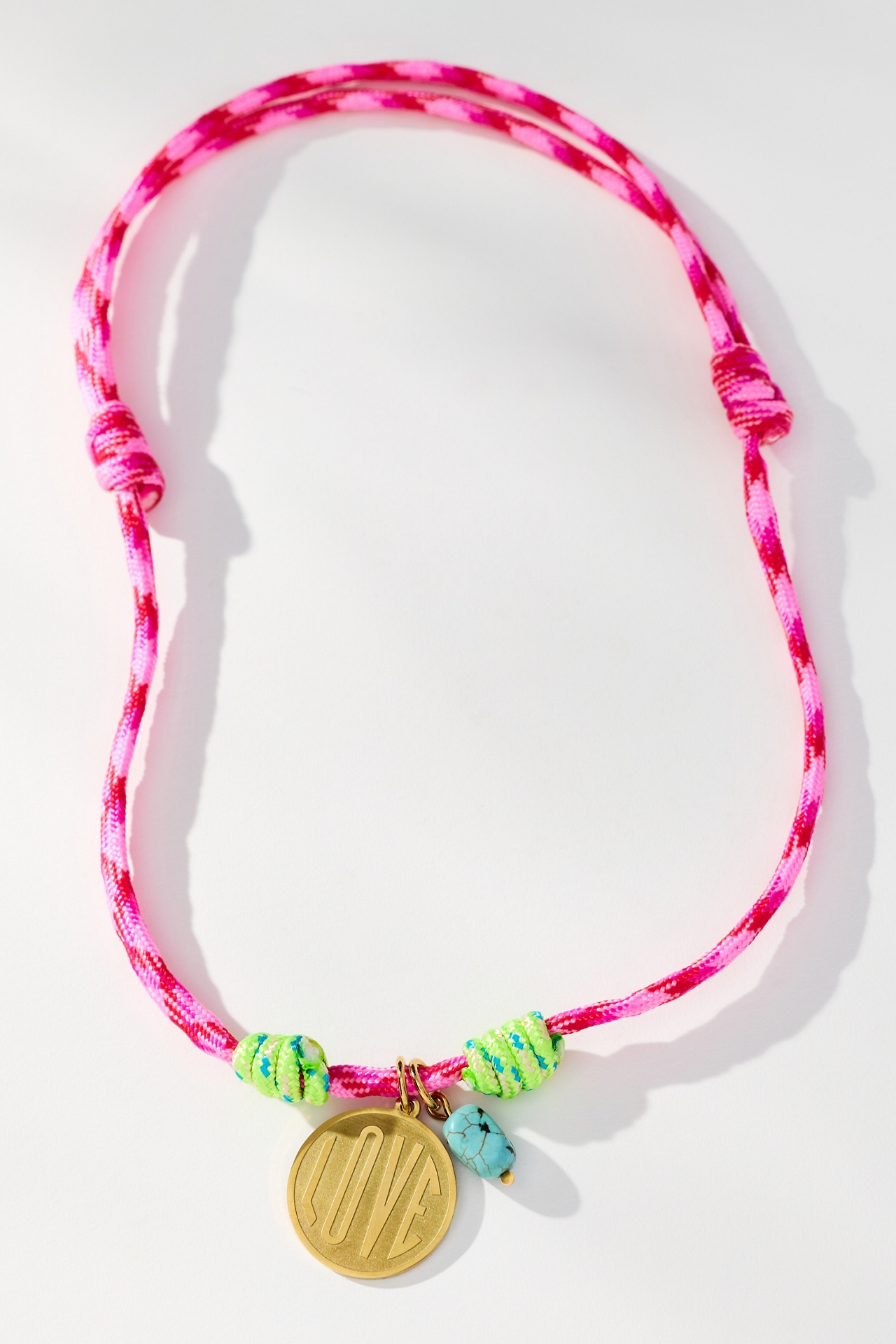 Logan Tay Dark Pink Love Rope Necklace