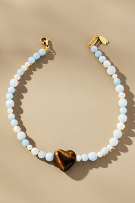 Notte Jewelry Venezia Pearl Necklace In Brown