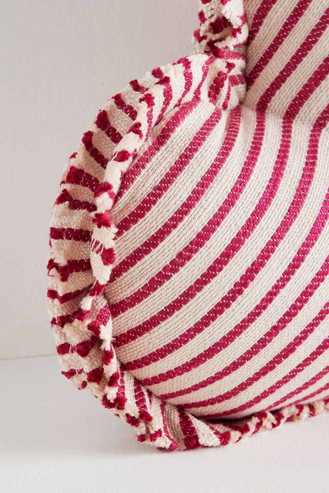 Luxe Linen Blend Stripe Heart Pillow #2