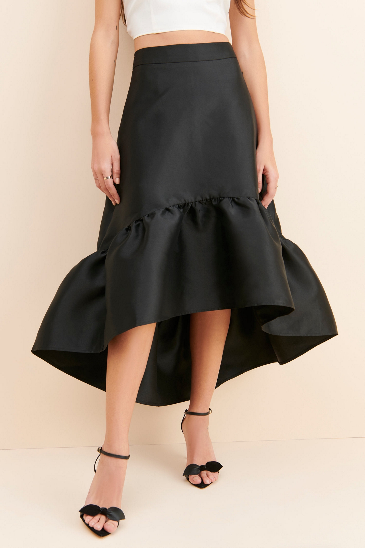 Mare Serene Formal Flounced Maxi Skirt