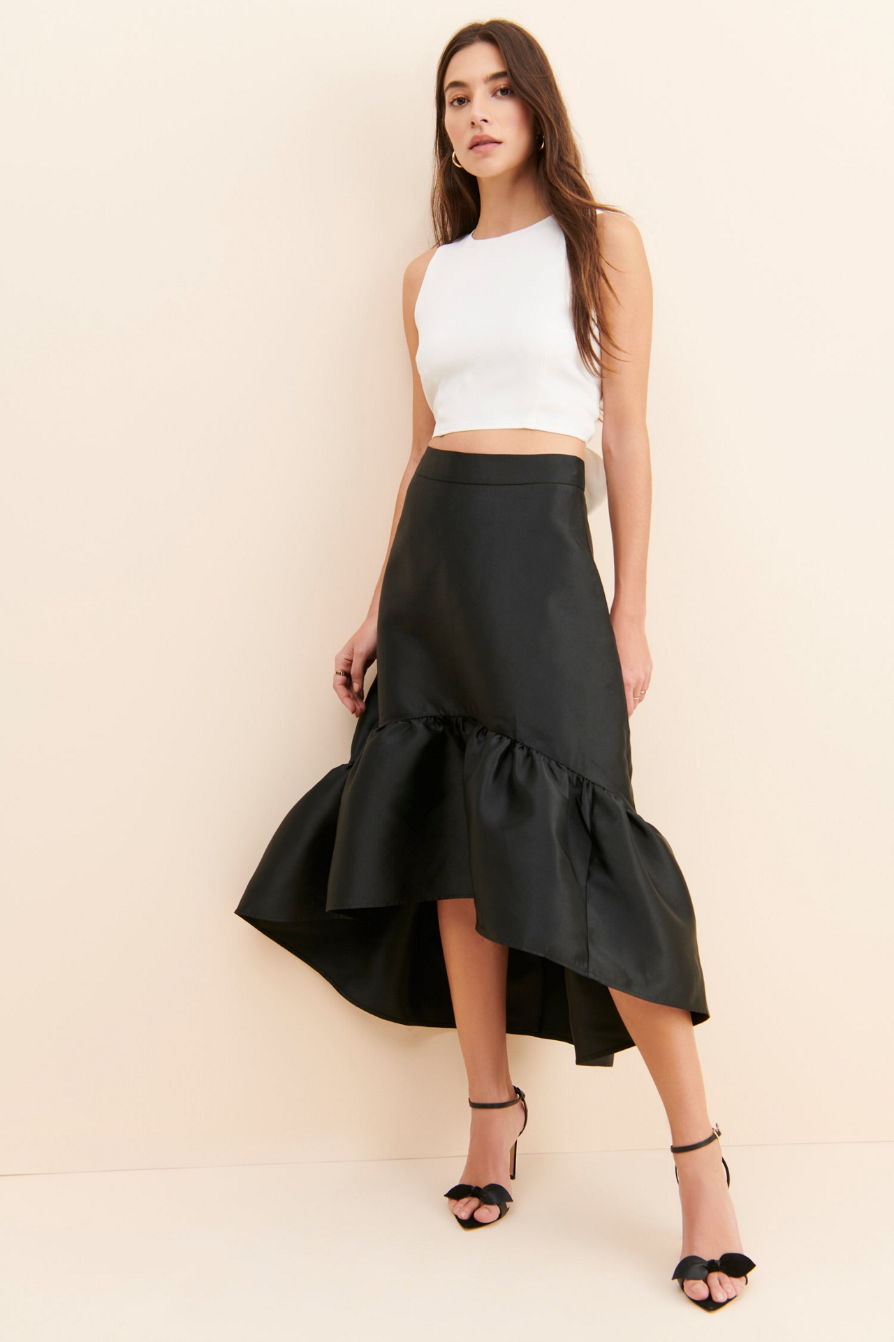 Mare Serene Formal Flounced Maxi Skirt