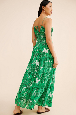Smocked Drop Waist Maxi Dress | Anthropologie
