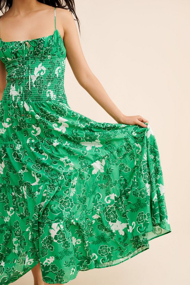 Smocked Drop Waist Maxi Dress #4