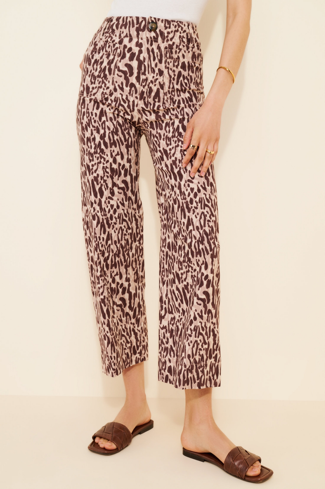 Maeve The Colette Cropped Wide-Leg Printed Pants