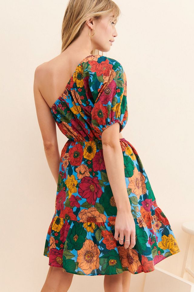 Du Paradis Floral One Shoulder Mini Dress #1