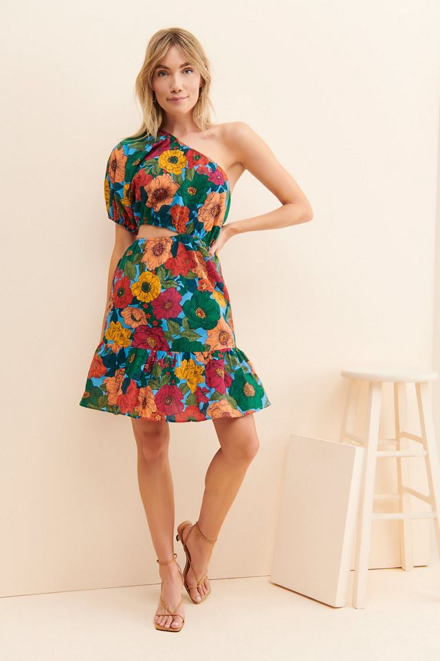 Du Paradis Floral One Shoulder Mini Dress #2