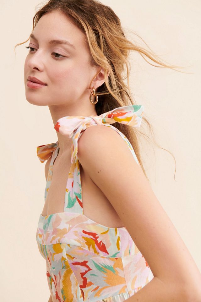Kachel Tie-Strap Linen Dress #3