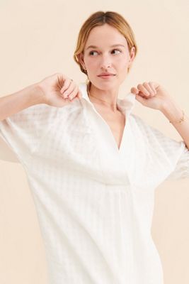 V-Neck Tiered-Sleeve Tunic Dress