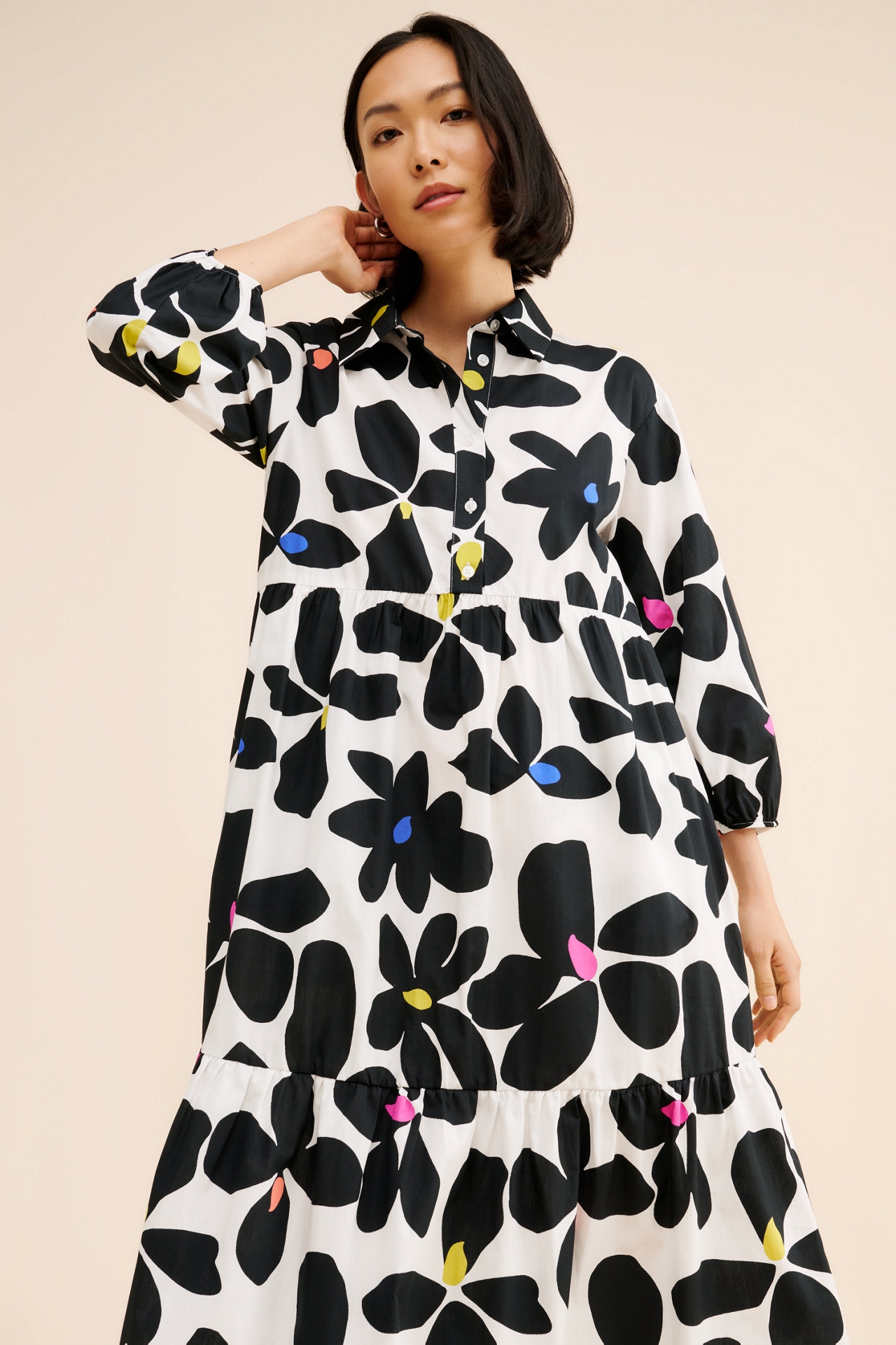 Maeve The Bettina Tiered Shirt Dress