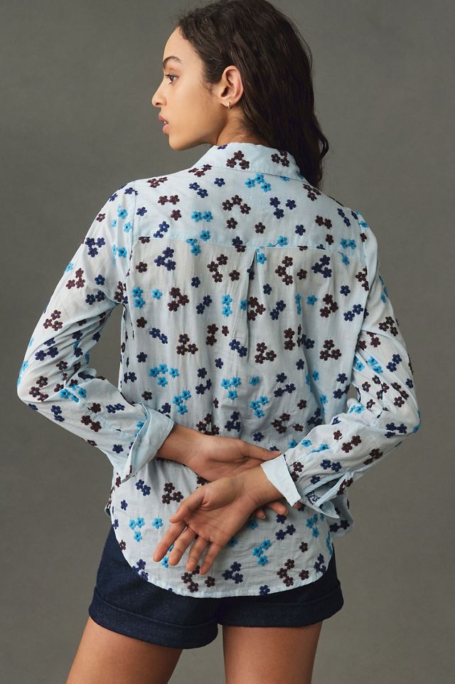 Maeve Embroidered Buttondown Top #2