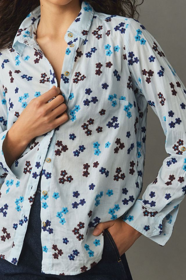 Maeve Embroidered Buttondown Top #1