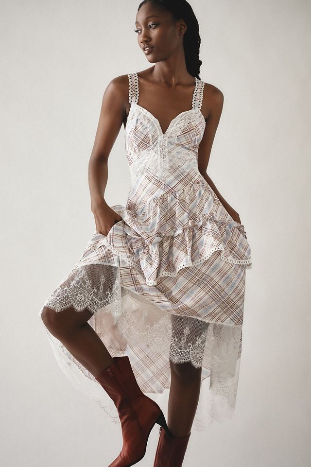 The Bobbi Asymmetrical Ruffle Tiered Midi Dress #2