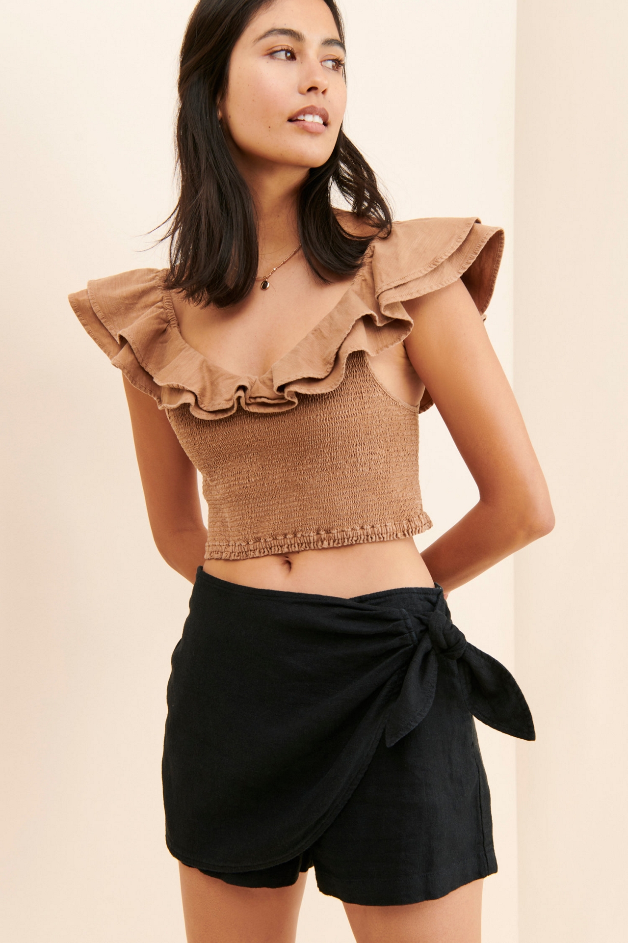 Linen Wrap Skort