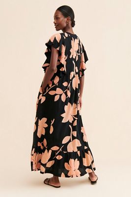 Floral Flounce Maxi Dress