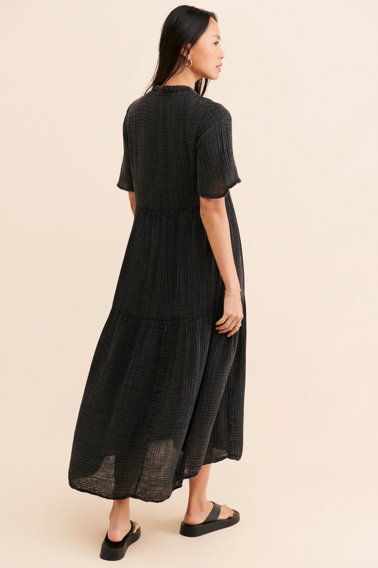 Tiered Gauze Midi Dress