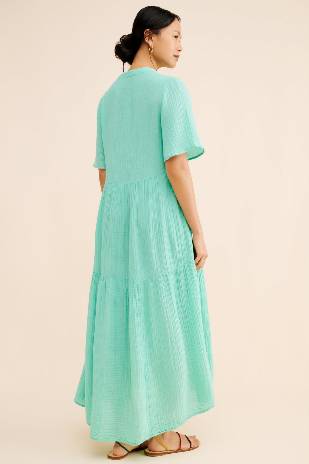 Tiered Gauze Midi Dress