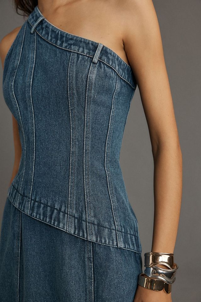 Forever That Girl Camila One-Shoulder Denim Midi Dress #1