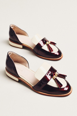 Cecelia New York Linear D'orsay Loafers In Brown