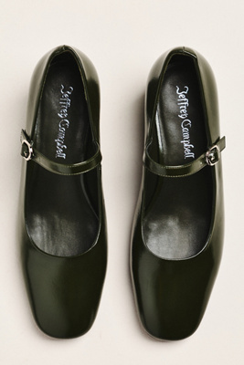 Jeffrey Campbell Top-class Suede Mary Jane Heels In Green
