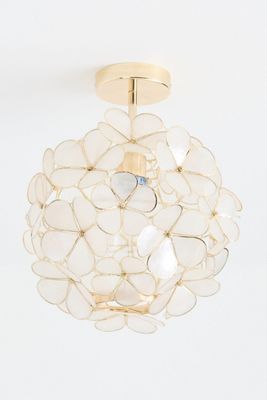 Plumeria Flower Capiz Flush Mount