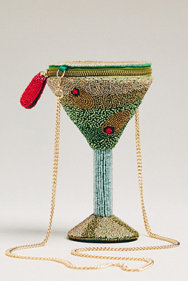 By Anthropologie Beaded Icon Crossbody Bag In Green