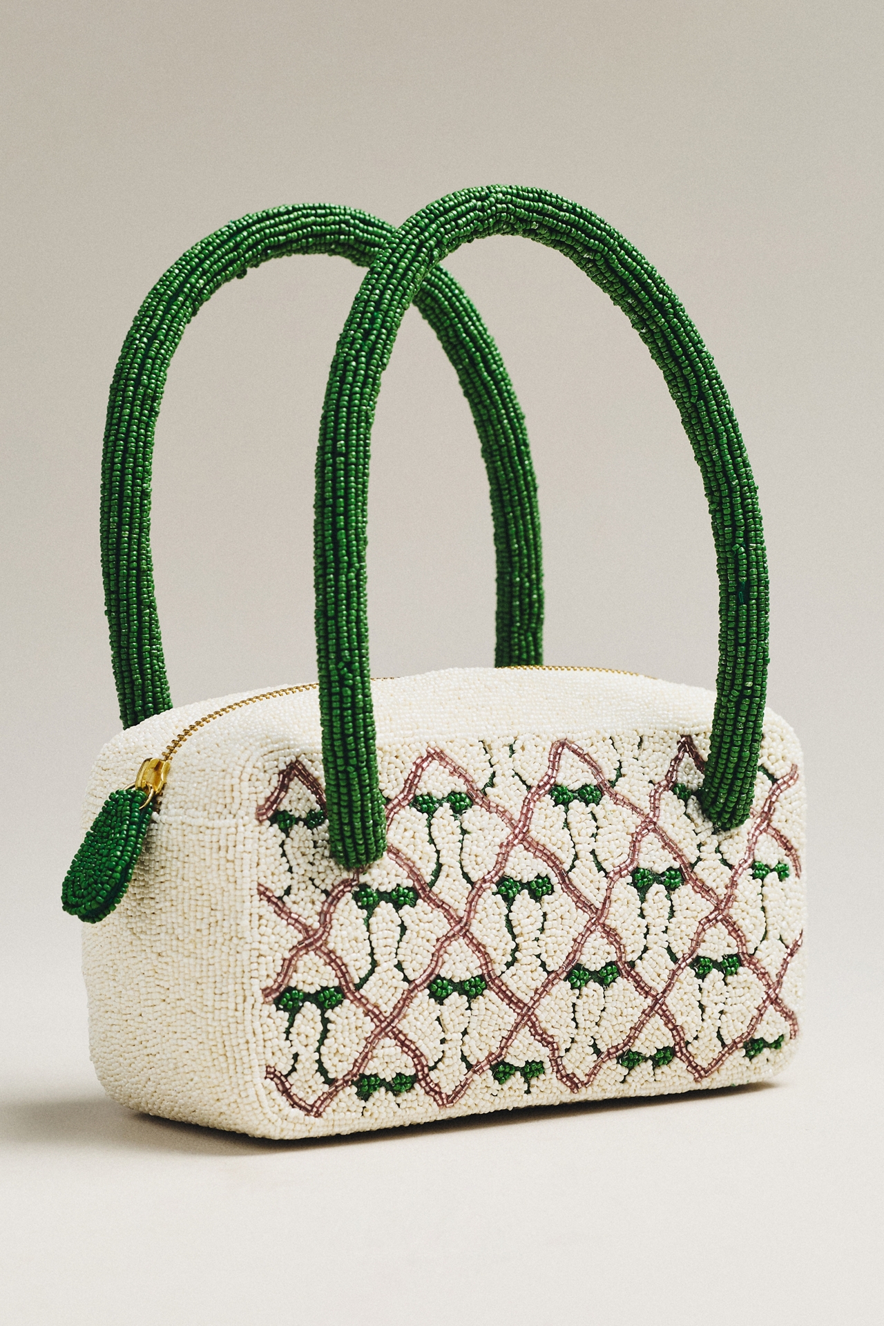 Beaded Box-Shaped Bag