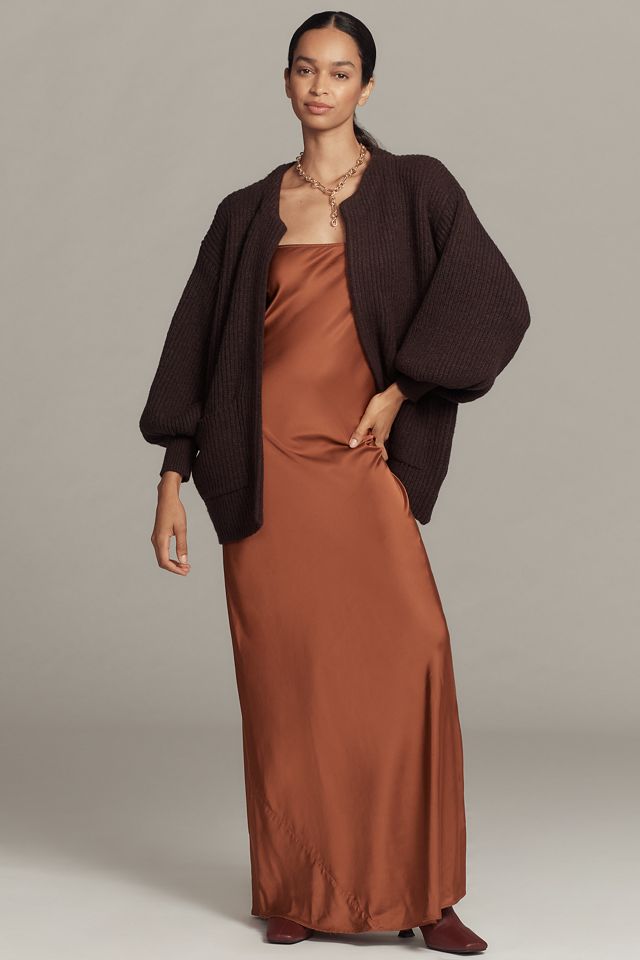 Flat White Cozy Crew-Neck Cardigan Sweater #4