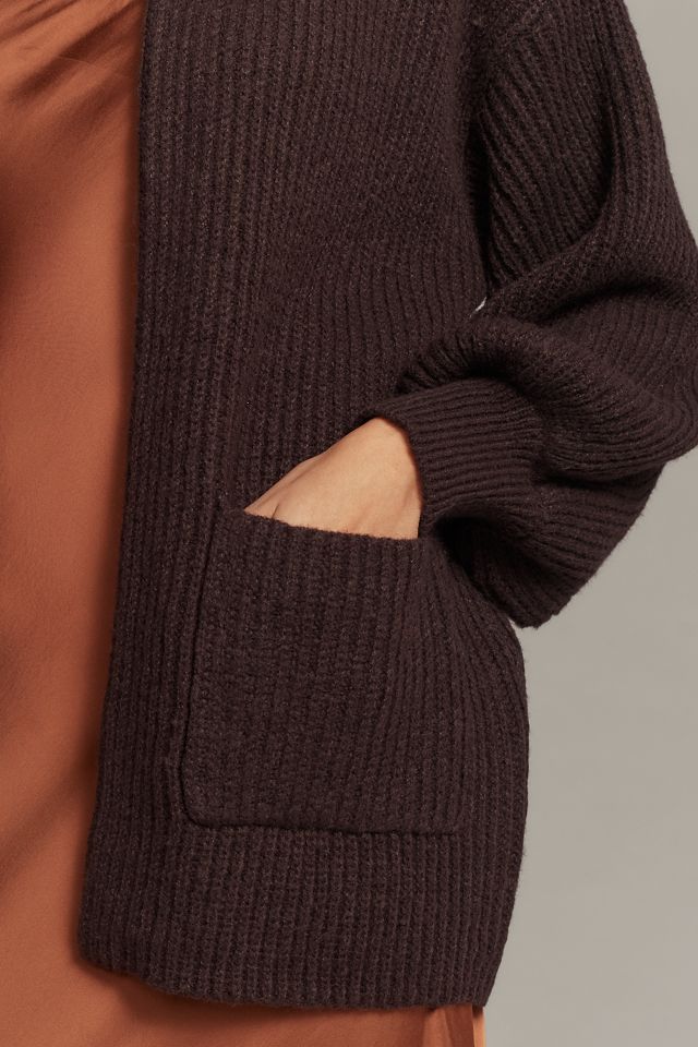 Flat White Cozy Crew-Neck Cardigan Sweater #5