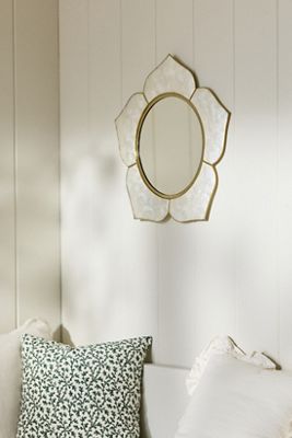 Azalea Capiz Flower Round Mirror