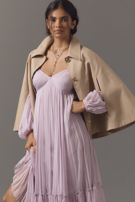 Lalavon Poncho Trench Coat Jacket In Brown