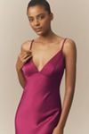 BHLDN Jenny V-Neck Cape Satin Maxi Dress