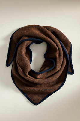 Terrain Wool Triangle Scarf In Brown